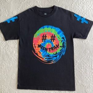 BEEN TRILL Mallratz Black Tie Dye Smiley Face Graphic T-shirt Size Medium
